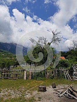 A view of Theth village in Albania