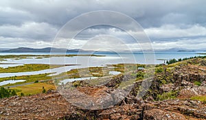 View of Thingvellir National Park in Iceland`s Golden Circle.Southwestern Iceland