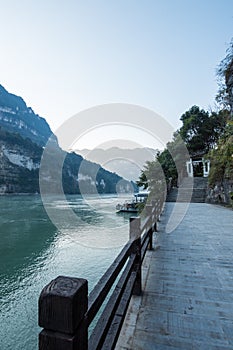 View of Three Gorges Tribe Scenic Spot along the Yangtze River; located