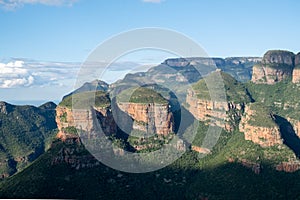 View of the Three Rondavels at the Blyde River Canyon on the Panorama Route, Mpumalanga, South Africa