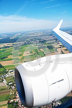 view thru an airplane window