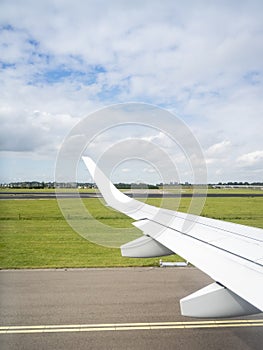 View thru an airplane window