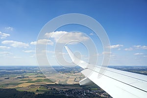 View thru an airplane window