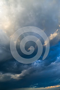 View of thunderstorm clouds.