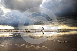 View of thunderstorm clouds above the sea