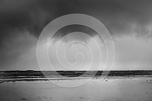 View of thunderstorm clouds above the sea