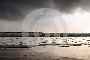 View of thunderstorm clouds above the sea