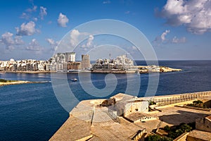 View on Tigne Point and Sliema District from Valletta