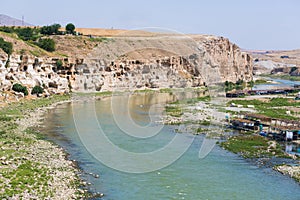 The view of the Tigris River valley in Hasankeyf town