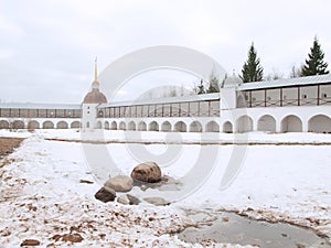 View of Tikhvin Uspensky monastery, Russia