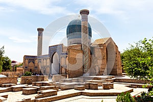 View of Timurid Tomb Mausoleum of Amir Temur (Gur-Emir) in Samarkand, Uzbekistan