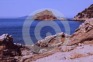 View of Tirrenic sea View of Tirrenic sea and rocks. Monte Argentario, Tuscany, Italy