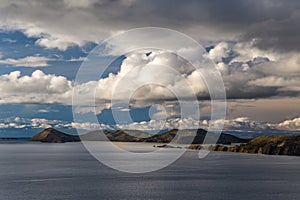 View at the Titicaca lake near Isla del Sol