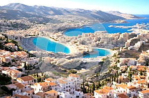 View to admirable Albir boondocks with capital artery promenade.