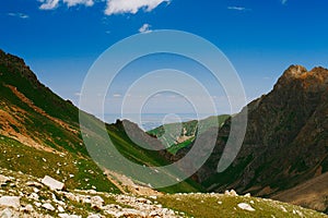 View to Almaty city from mountains