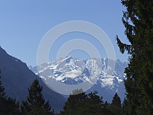 View to Alpspitze mountain, Wetterstein in Bavaria, Germay