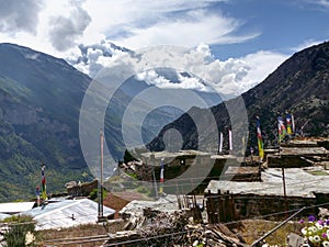 View to Annapurna III in Ghyaru village photo