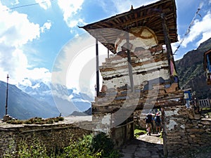 View to Annapurna III in Ghyaru village photo