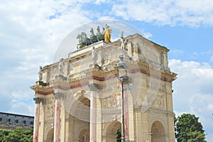 View to Arc de Triomphe du Carrousel in Palace du Carrouse yard