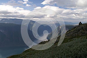 View to the Aurlandsfjord, Norway