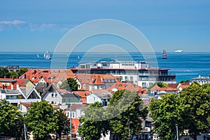 View to the Baltic Sea coast in Warnemuende, Germany