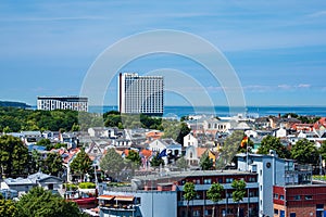 View to the Baltic Sea coast in Warnemuende, Germany