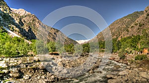 View to Bamboret river and Kalash valley, Chitral, Hindukush Pakistan photo