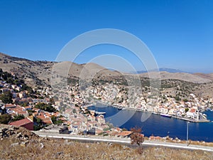 view to the bay in greece in karpathos photo