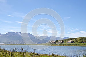 View to the bay and rural houses