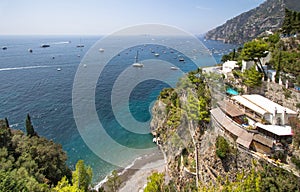 View to the beach Bagni d`Arienzo, Amalfi Coast, Italy