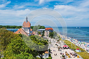 View to the beach and city Kuehlungsborn, Germany