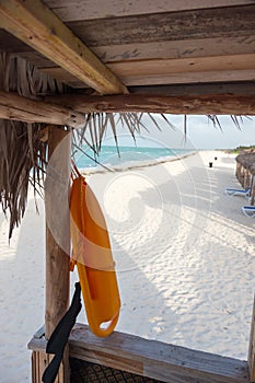 View to beach from lifeguard tower, Cayo Guillermo, Cuba