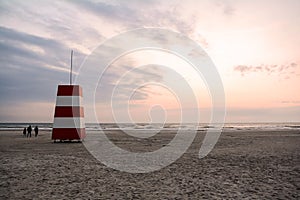 View to beautiful landscape with beach and sand dunes near Henne Strand, North sea coast landscape Jutland Denmark photo