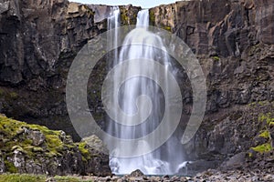 View to the beautiful waterfall Gufufoss