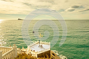 View to Benidorm island, Mediterranean Balcon and sea in Benidorm, Spain photo