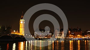 View to Big Ben at night