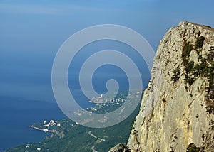 A view to the Black sea coastline from Ay-Petrinskaya Yayla Plateau