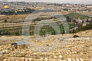 View to both sides of kidron valley in jerusalem