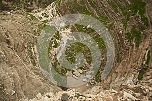 View to the bottom of the abyss from the monastery of temptation