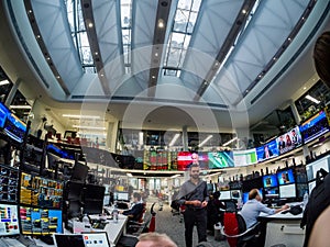 View to busy trading floor of the Sberbank CIB