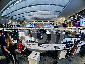 View to busy trading floor of the Sberbank CIB