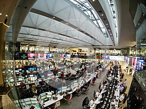 View to busy trading floor of the Sberbank CIB