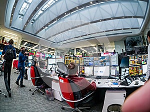 View to busy trading floor of the Sberbank CIB