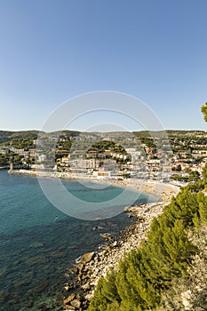 View to Cassis from scenic route de cretes
