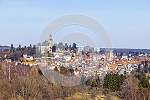 View to the Castle and the town of Kronberg im Taunus