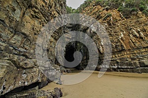 View to the Cathedral Cave in the Catlins