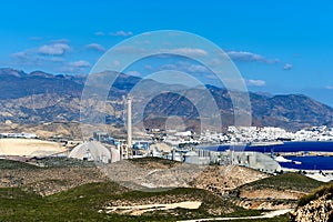 View to the cement factory in Carboneras. Spain