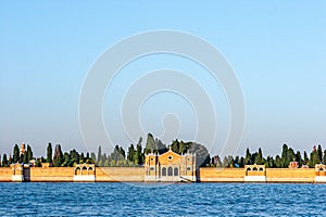 view to cemetery island San Michele in Venice