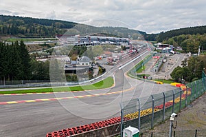 View to circuit de Spa-Francorchamps from Raidillon corner