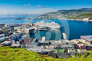 View to the city Hammerfest in Norway photo